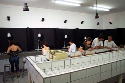 Aula de laboratório na FC-Bauru
